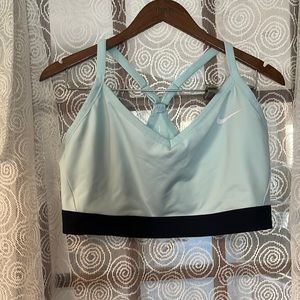 Nike dri-fit sports bra in light turquoise and navy 1X